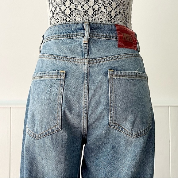 Zara Distressed Boyfriend Jeans Size 2 - Picture 6 of 11